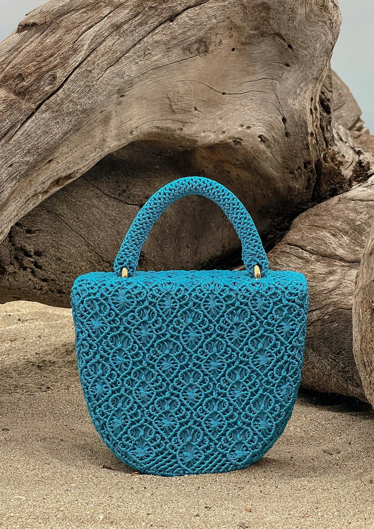 Gaira Handmade Macramé Suede Micro Bag