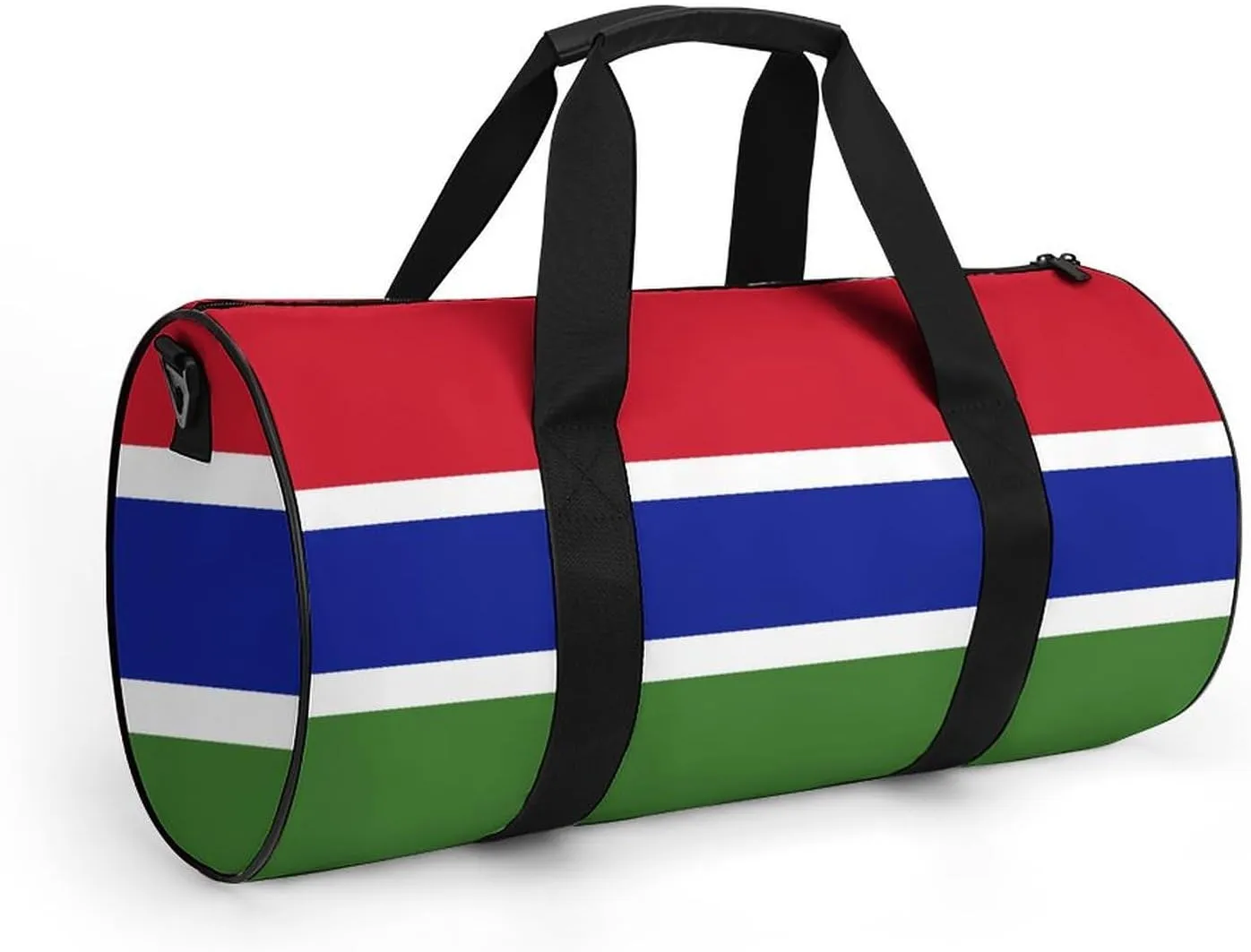 Gambia Flag Waterproof Gym Bag with Shoe Compartment Sports Duffel for Travel Beach