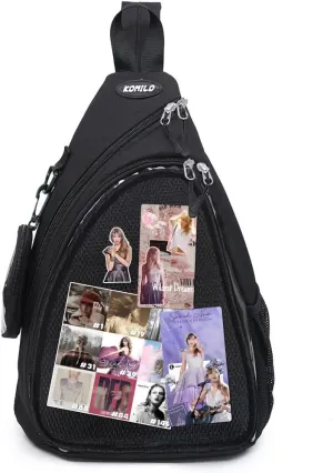 Geerlaqaly display chest bag, unisex, nylon,sports travel, anime exhibition, with coin purse, card bag, pin pendant
