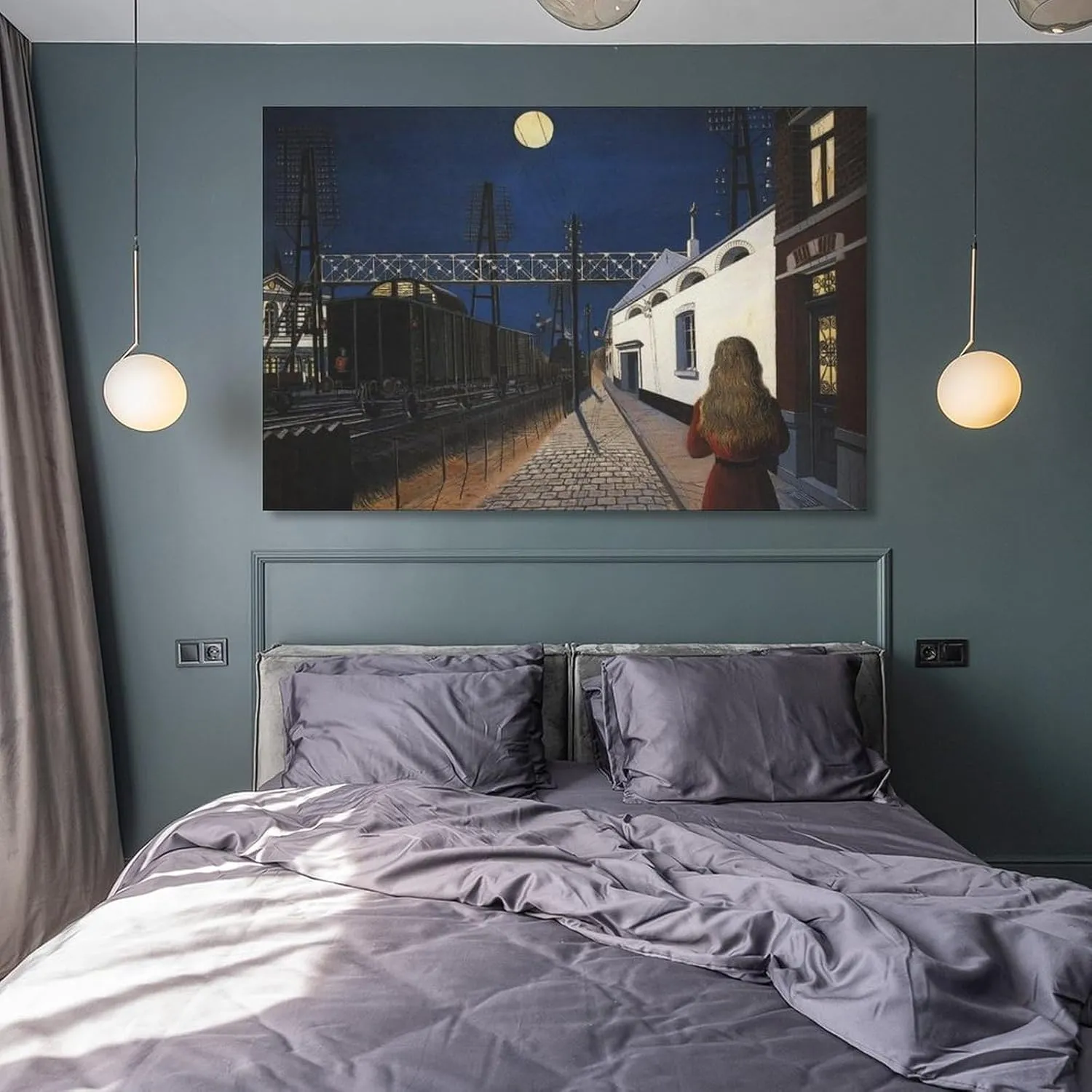 generic Paul Delvaux Poster Print Loneliness Artworks Picture Print Poster Wall Art Painting Canvas Gift Decor Home Posters Decorative 16x24inch(40x60cm), Unframe-style