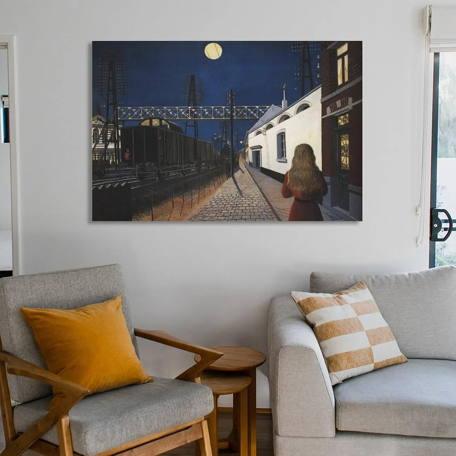 generic Paul Delvaux Poster Print Loneliness Artworks Picture Print Poster Wall Art Painting Canvas Gift Decor Home Posters Decorative 16x24inch(40x60cm), Unframe-style