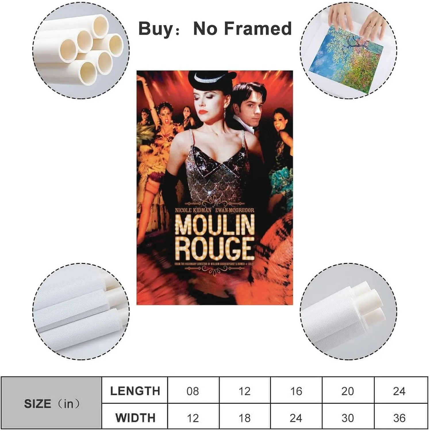 Generic Pigalle Red Light District-Moulin Rouge Movie Poster 03 Wall Art Canvas Print Poster Home Bathroom Bedroom Office Living Room Decor Canvas Poster Unframe-style20x30inch(50x75cm)