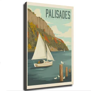 Generic Vintage Hudson River Valley Palisades Poster Vintage Travel City Posters Canvas Print Retro National Park Popular Poster for Wall Art Modern Office Room Aesthetics (08X12 inch unframed)