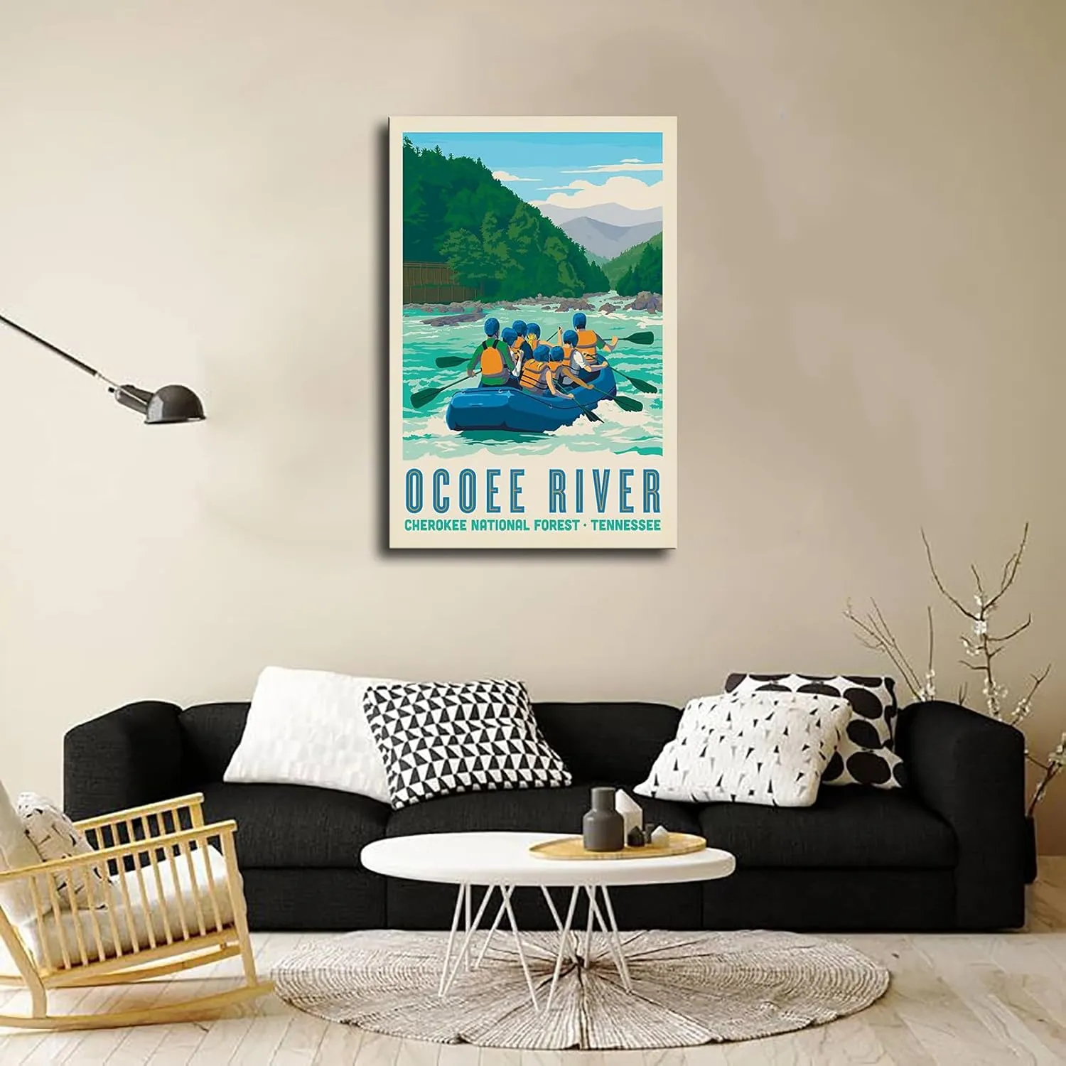 Generic Vintage Ocoee River Rafting Poster Vintage Travel City Posters Canvas Print Retro National Park Popular Poster for Wall Art Modern Office Room Aesthetics (08X12 inch unframed)