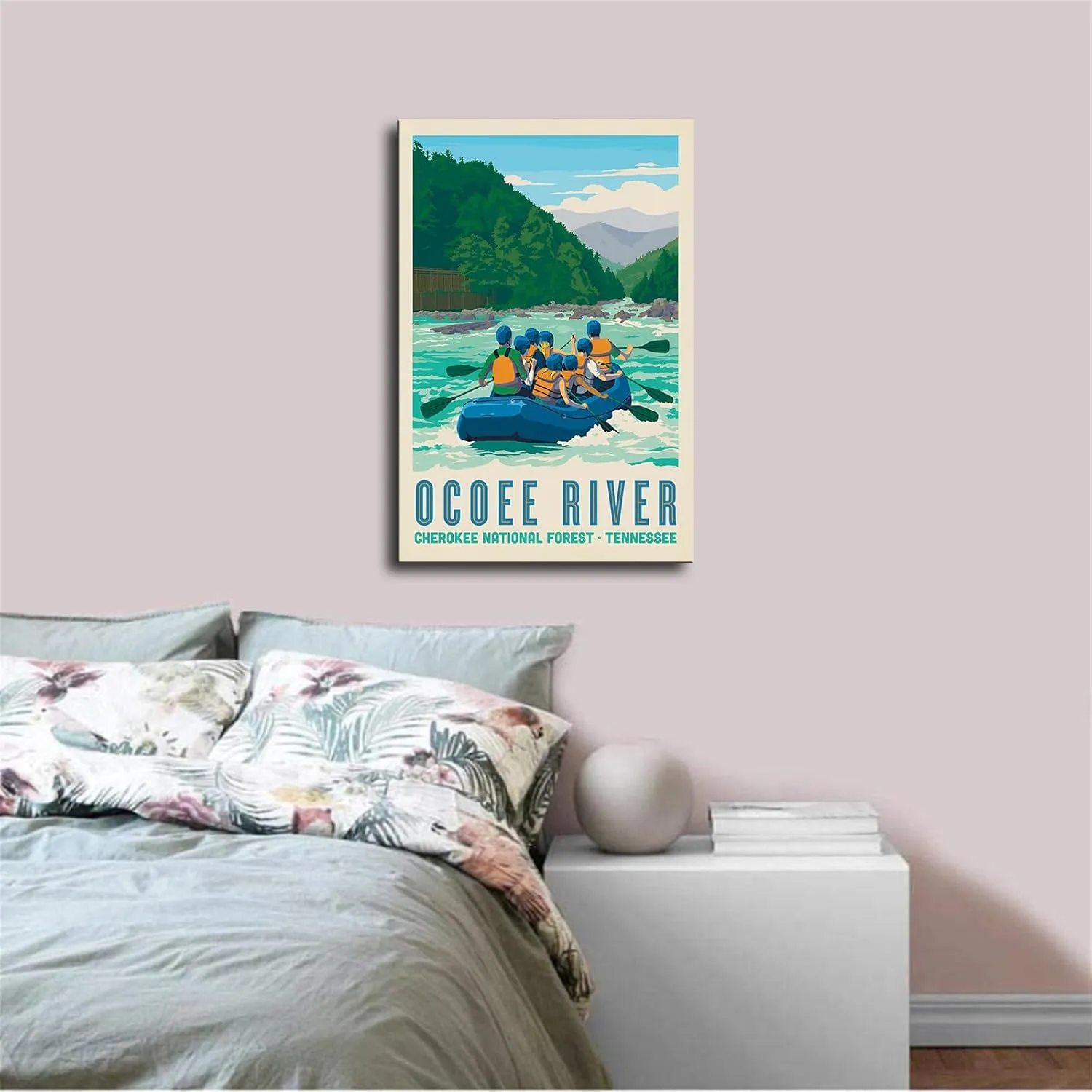 Generic Vintage Ocoee River Rafting Poster Vintage Travel City Posters Canvas Print Retro National Park Popular Poster for Wall Art Modern Office Room Aesthetics (08X12 inch unframed)