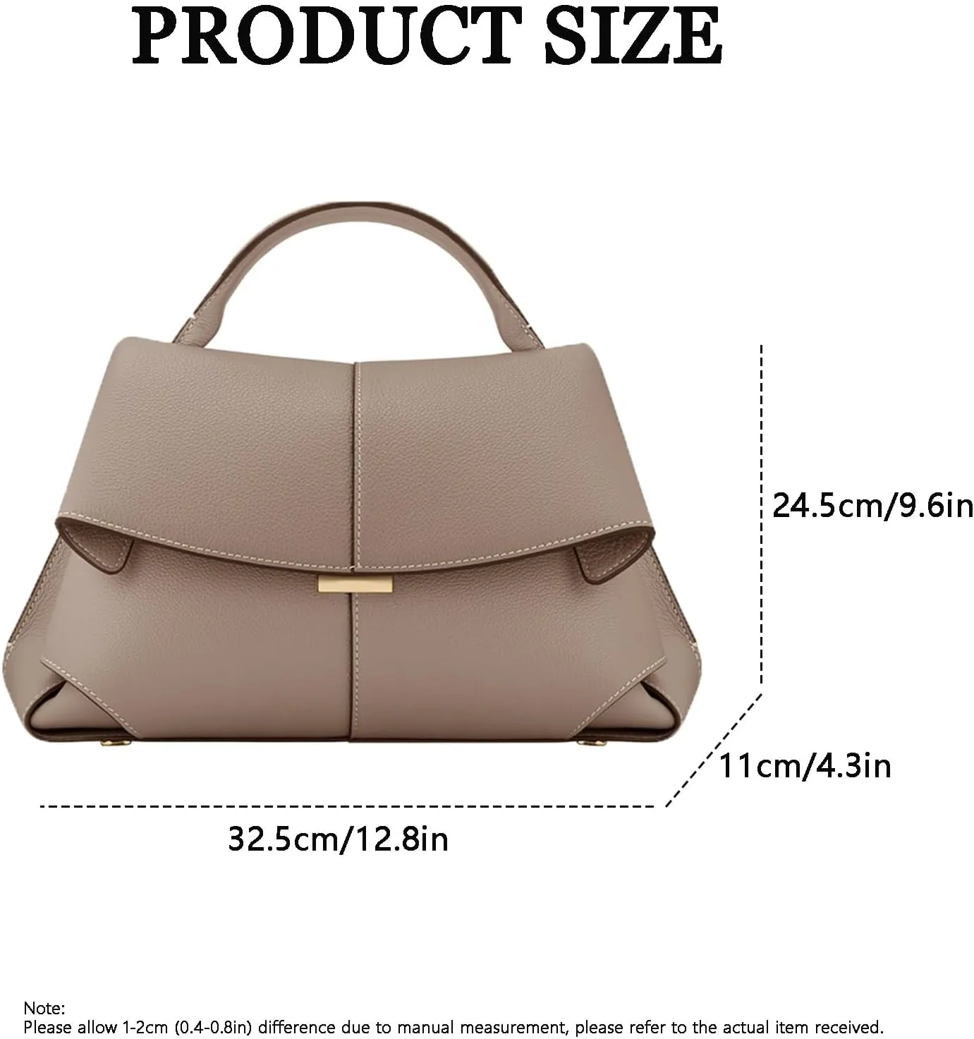 Genuine Leather Handbag for Women, Top Handle Bag, Designer Shoulder Bag Crossbody, Fashion Hobo with Adjustable Strap.