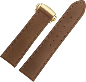 Genuine Leather Watch Band for Omega Frosted Folding Buckle Watch Chain 20mm 22mm Strap (Color : 25-12mm, Size : 20mm)