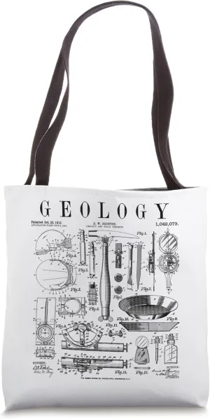 Geology Geologist Field Kit Tools Vintage Patent Print Tote Bag