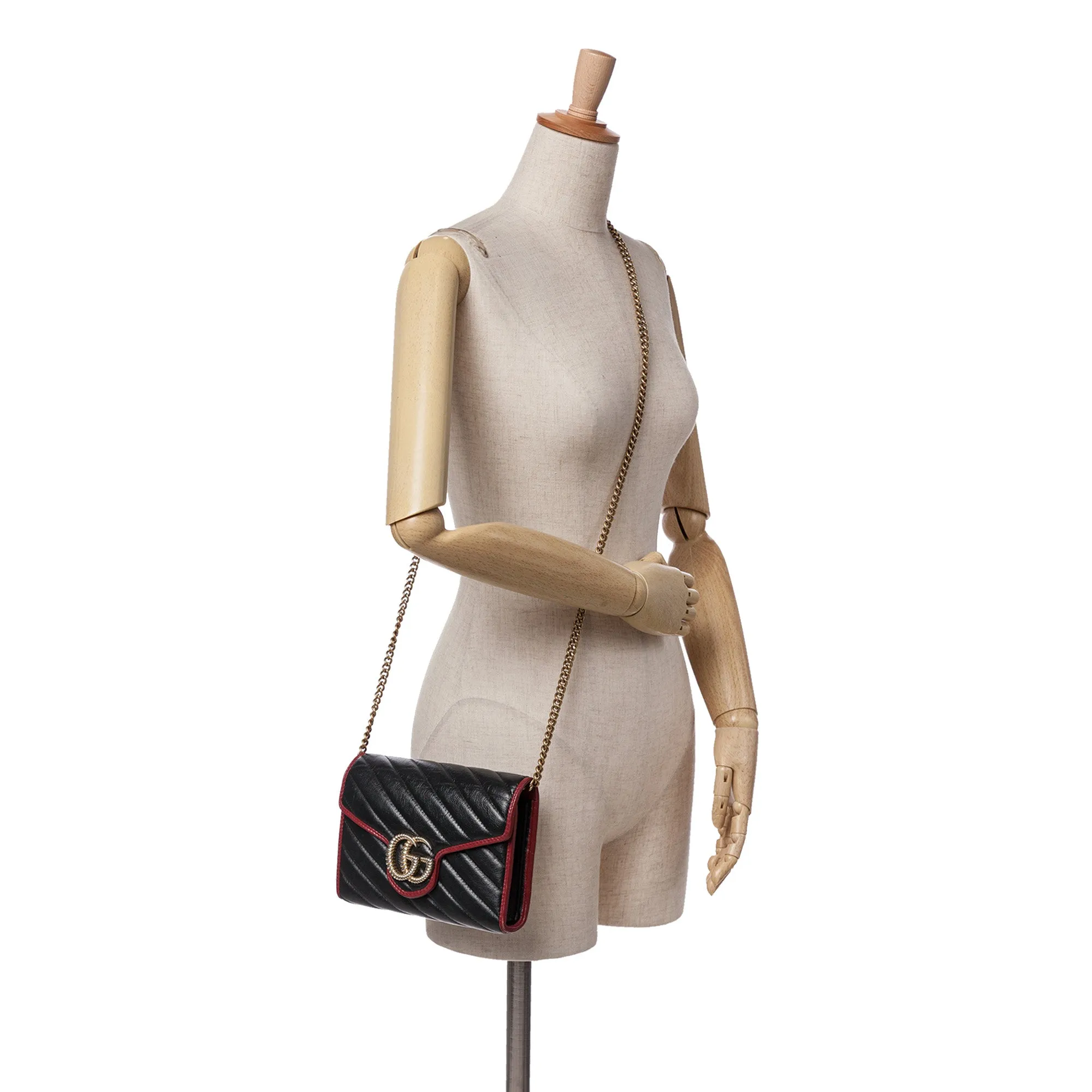 GG Marmont Matelasse Leather Torchon Wallet On Chain