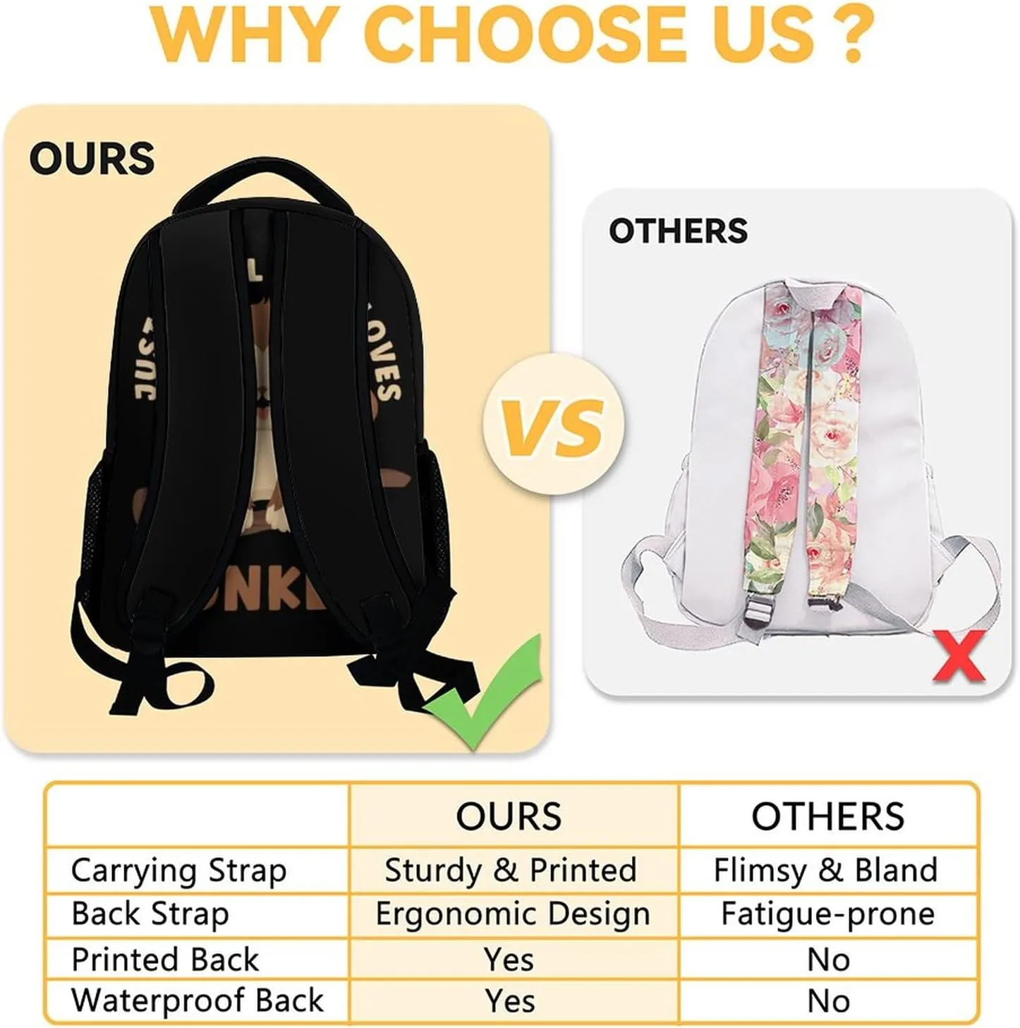 Girls Monkey Backpack for School - 16 Inches Cute Backpacks for Kids - Black Durable Bookbag for Elementary