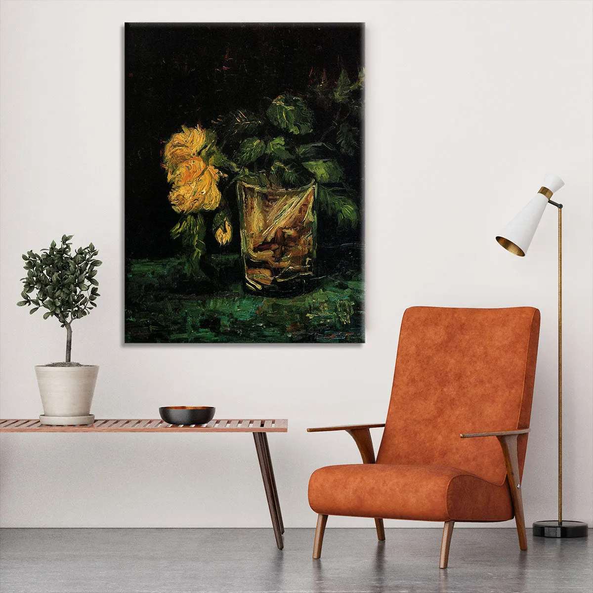 Glass with Roses by Van Gogh Canvas Print or Poster