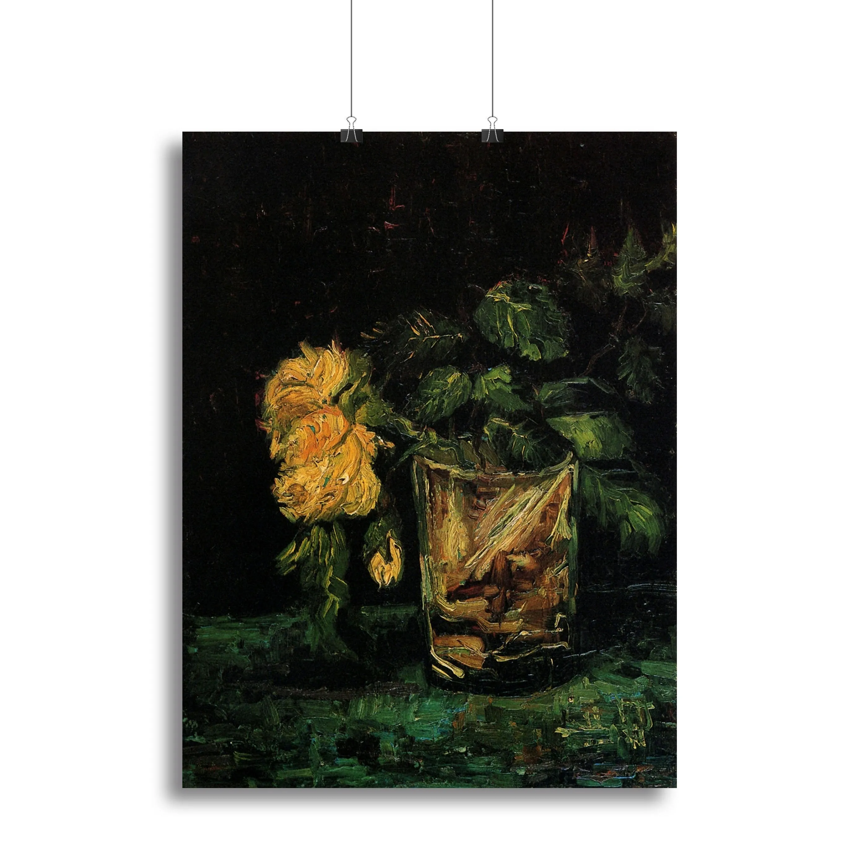 Glass with Roses by Van Gogh Canvas Print or Poster