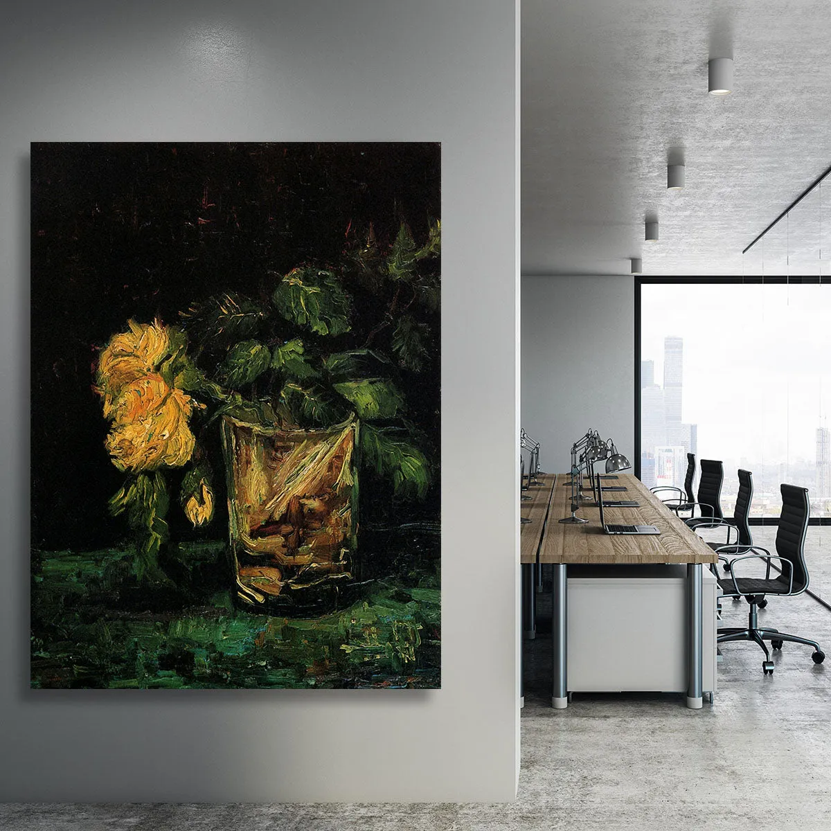 Glass with Roses by Van Gogh Canvas Print or Poster