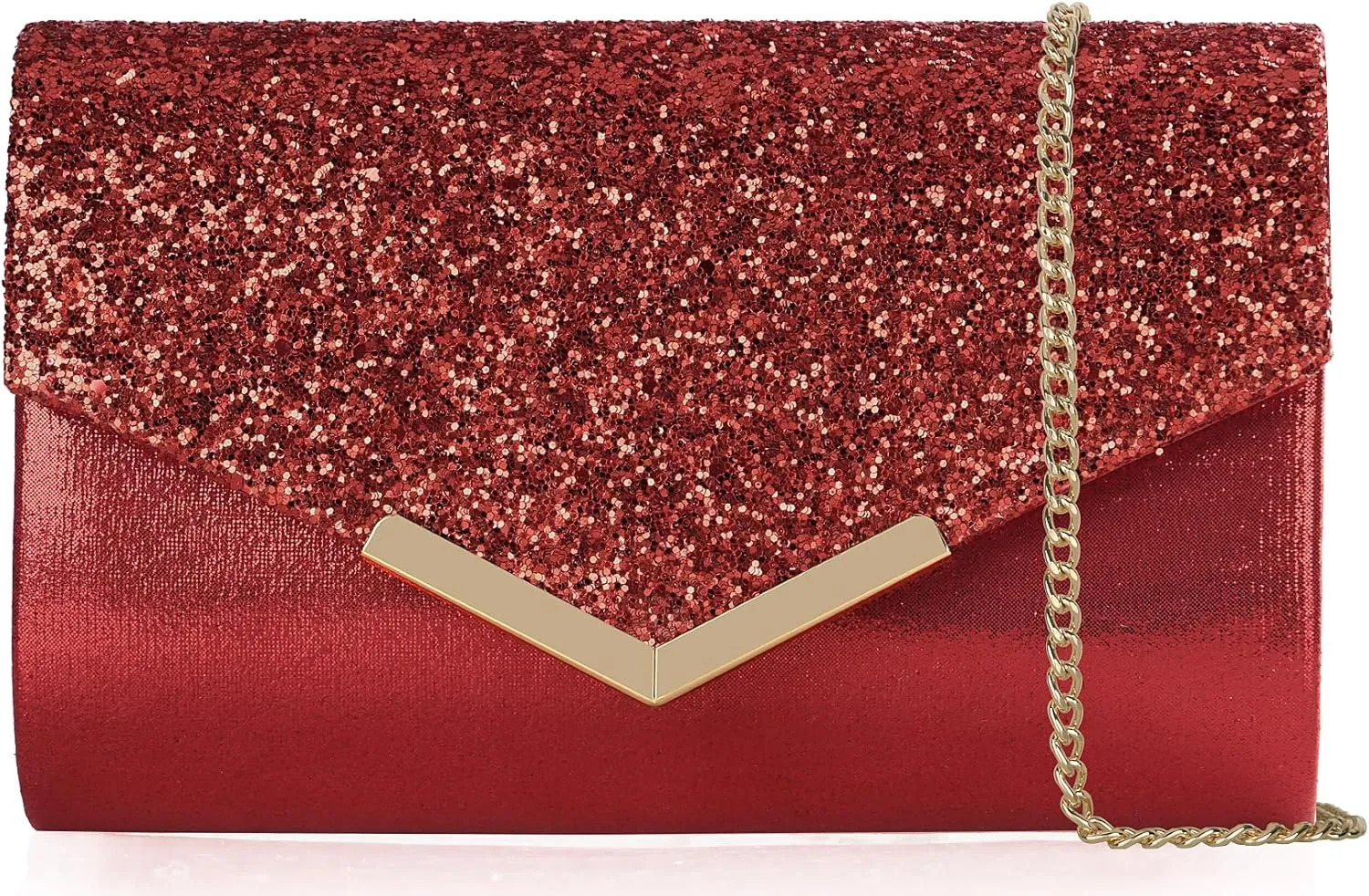Glitter Clutch Purse for Women - Sparkly Evening Bag for Party, Wedding, Prom - Compact & Functional Envelope Clutch