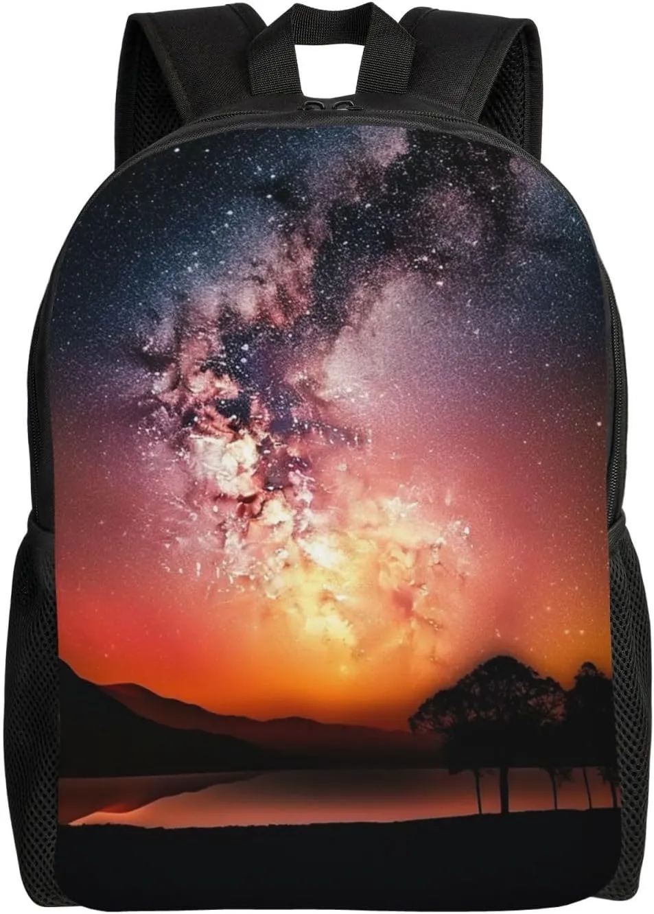 Glowing Sunset Starry Sky Laptop Backpack For Men Women Waterproof Lightweight Travel Backpack Casual Daypack