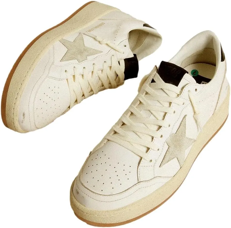 Golden Goose Women's Ballstar 2 Leather Upper and Spur Suede Star Shiny Leather Heel