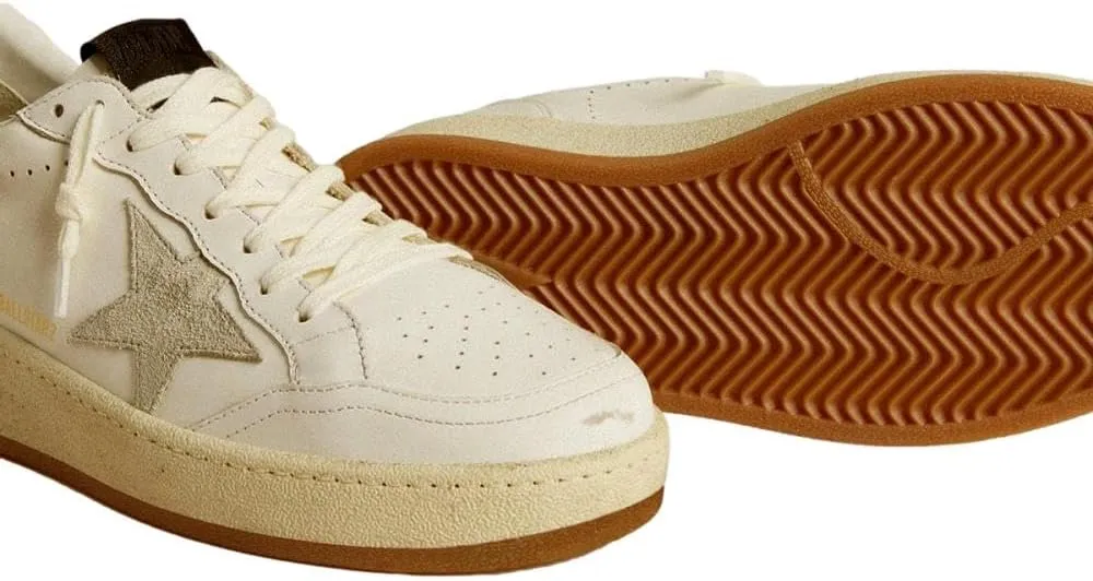 Golden Goose Women's Ballstar 2 Leather Upper and Spur Suede Star Shiny Leather Heel