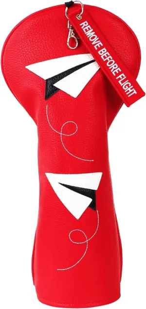 Golf Club Covers with Remove Before Flight Design Key Chain for Golf Club Driver Fairway Hybrid Headcover