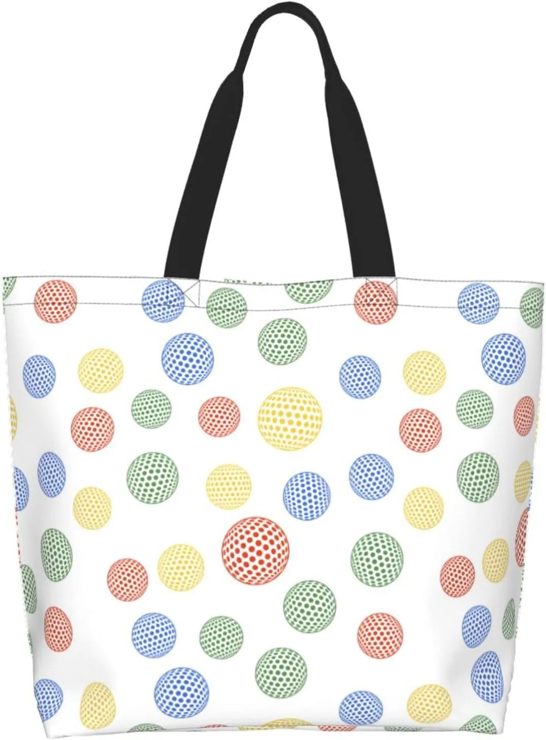 Golf Sports Ball Cute Tote Bag Beach Bag Large Capacity Grocery Bag Reusable Shopping bags for Women