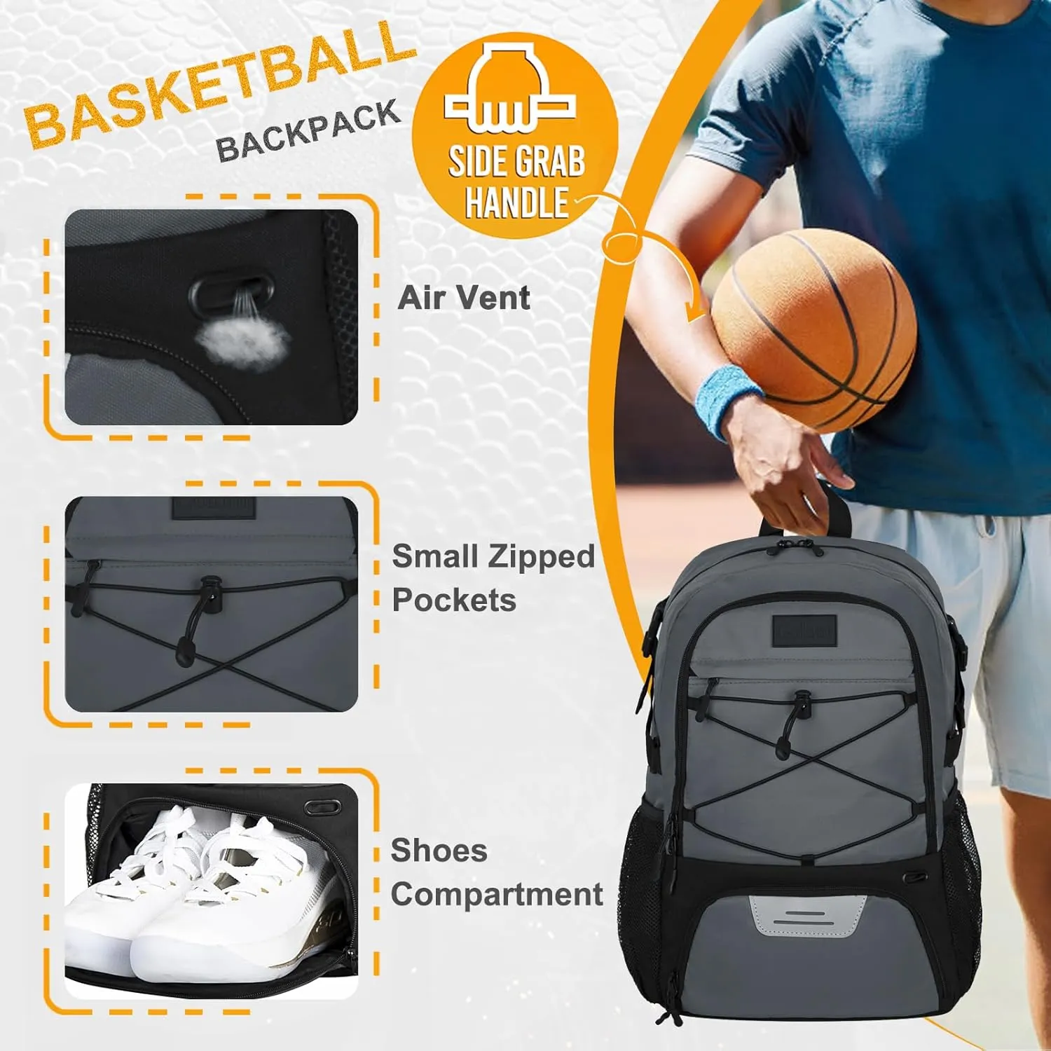 Goloni Soccer Backpack,Basketball Backpack with Ball Compartment & Shoe Compartment,Backpack for Basketball,Soccer