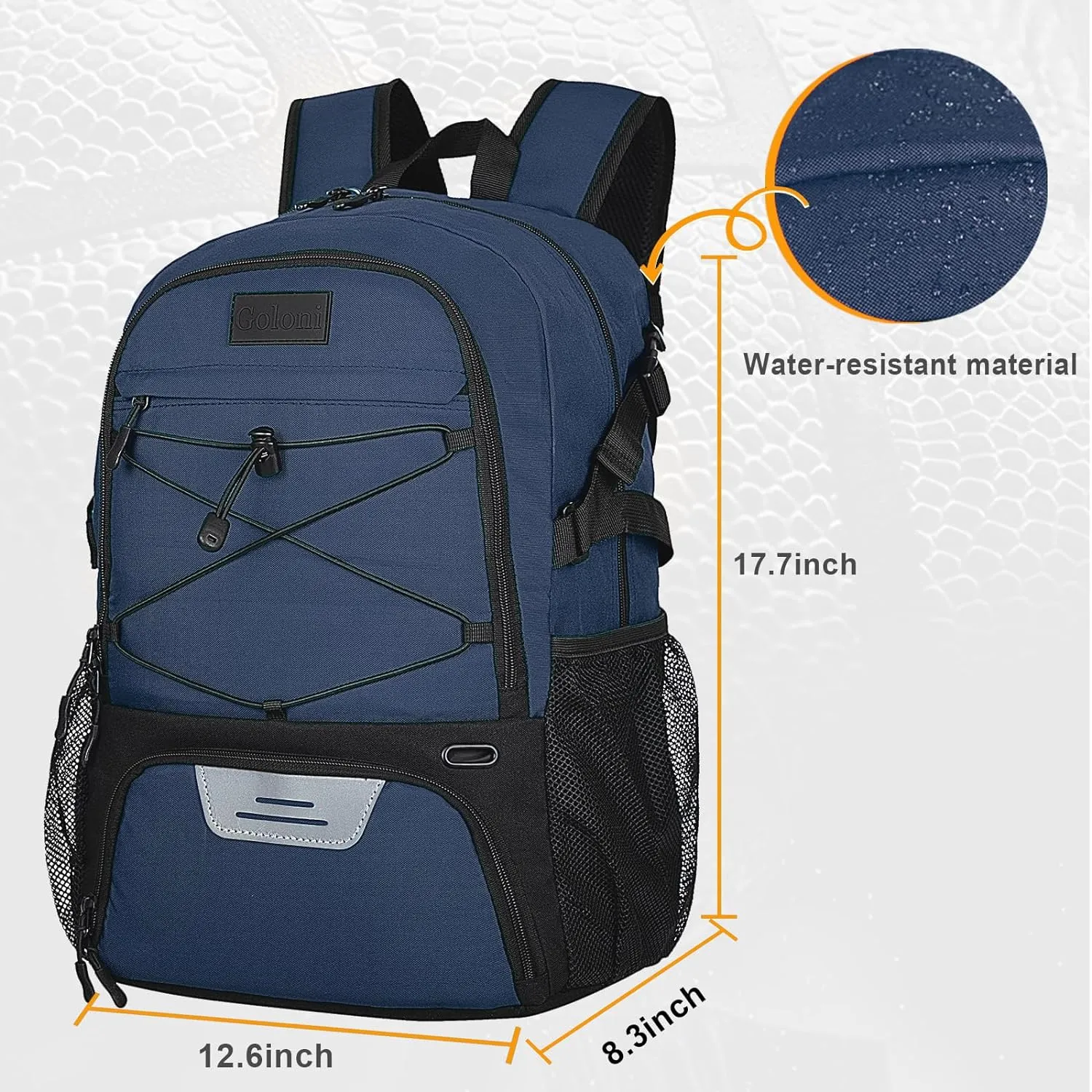 Goloni Soccer Backpack,Basketball Backpack with Ball Compartment & Shoe Compartment,Backpack for Basketball,Soccer