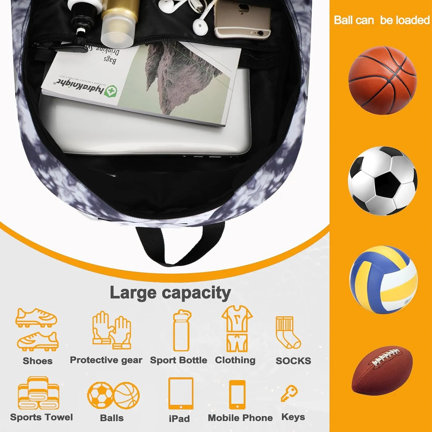Goloni Soccer Backpack,Basketball Backpack with Ball Compartment & Shoe Compartment,Backpack for Basketball,Soccer