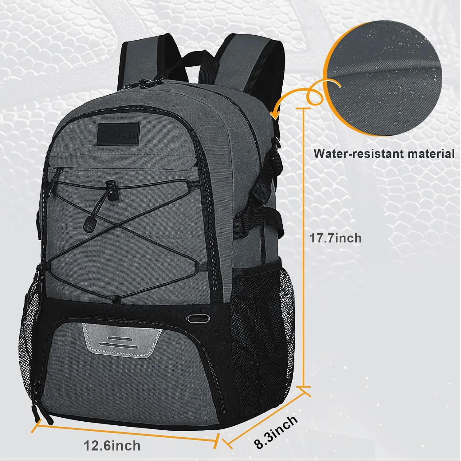 Goloni Soccer Backpack,Basketball Backpack with Ball Compartment & Shoe Compartment,Backpack for Basketball,Soccer
