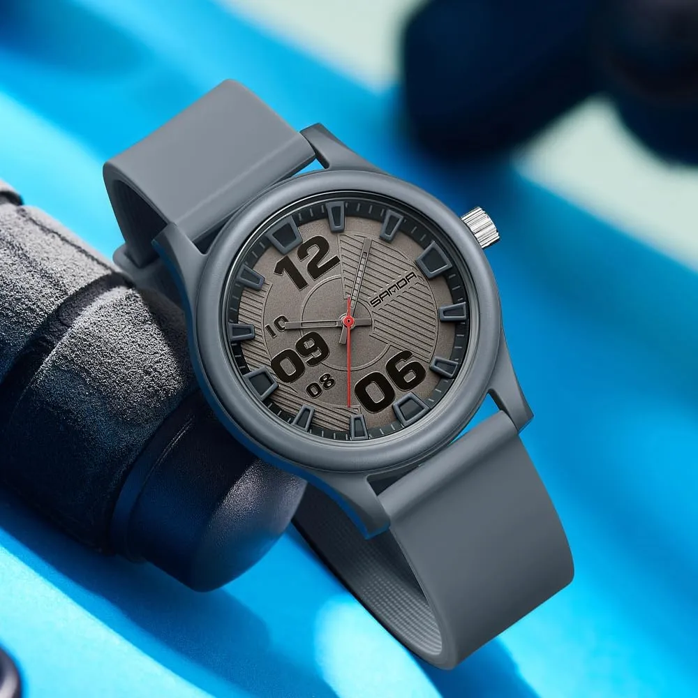 Gosasa Fashion Casual Unisex Analog Quartz Watch Easy to Read Large Numbers Display with Silicone Band Sports Comfortable Watches for Men and Women 50M Waterproof
