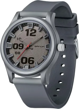Gosasa Fashion Casual Unisex Analog Quartz Watch Easy to Read Large Numbers Display with Silicone Band Sports Comfortable Watches for Men and Women 50M Waterproof