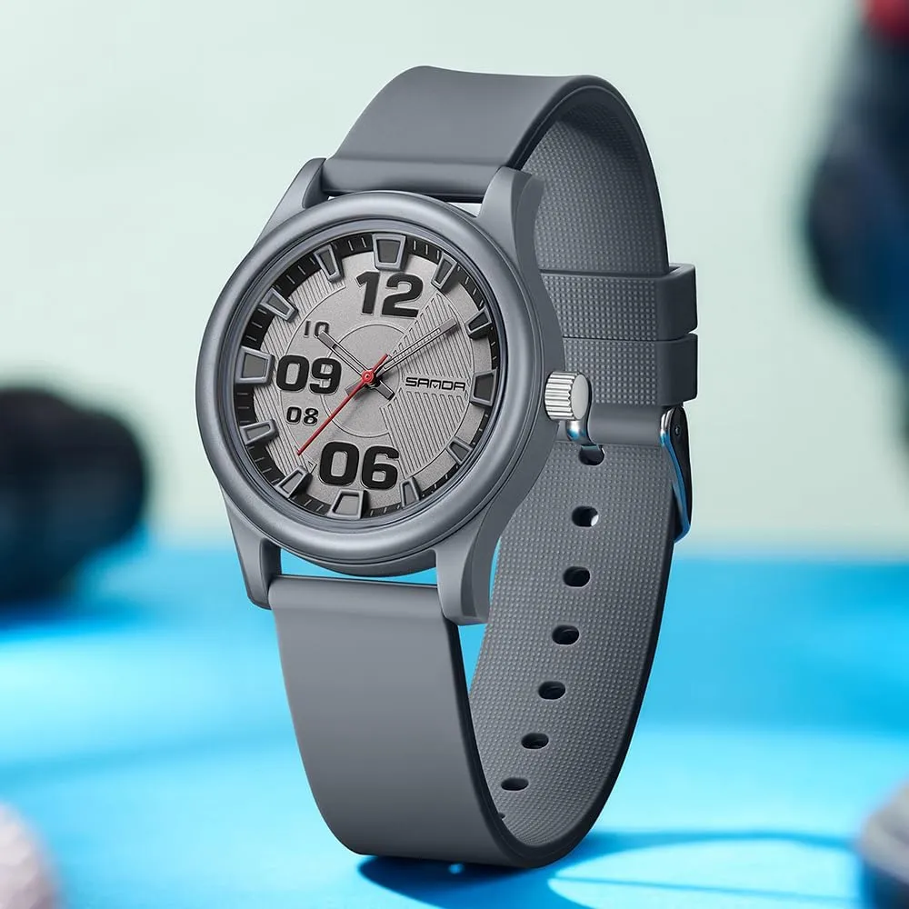Gosasa Fashion Casual Unisex Analog Quartz Watch Easy to Read Large Numbers Display with Silicone Band Sports Comfortable Watches for Men and Women 50M Waterproof