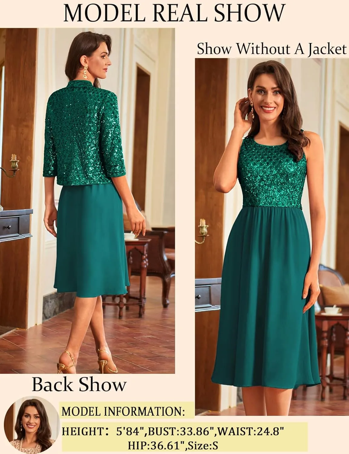 GRACE KARIN 2025 Mother of The Bride Dresses Wedding Guest Party Dress Two Piece Dress