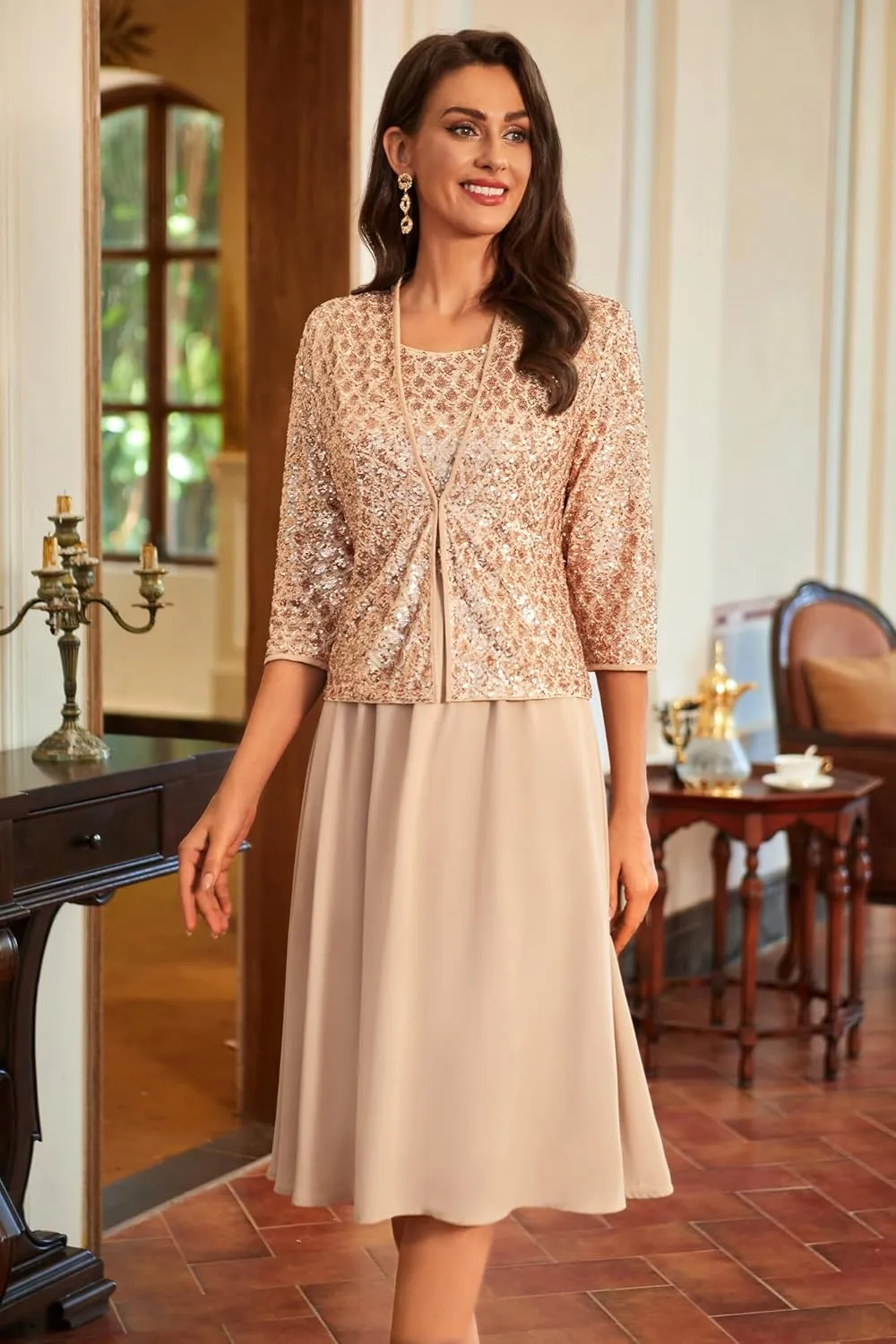 GRACE KARIN 2025 Mother of The Bride Dresses Wedding Guest Party Dress Two Piece Dress