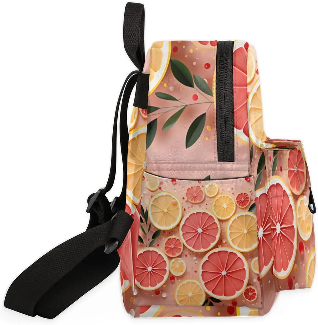 Grape fruit Slices Mini Backpack Purse for Women Fashion Lightweight Small Daypack Ladies Travel Handbags Shoulder Bag