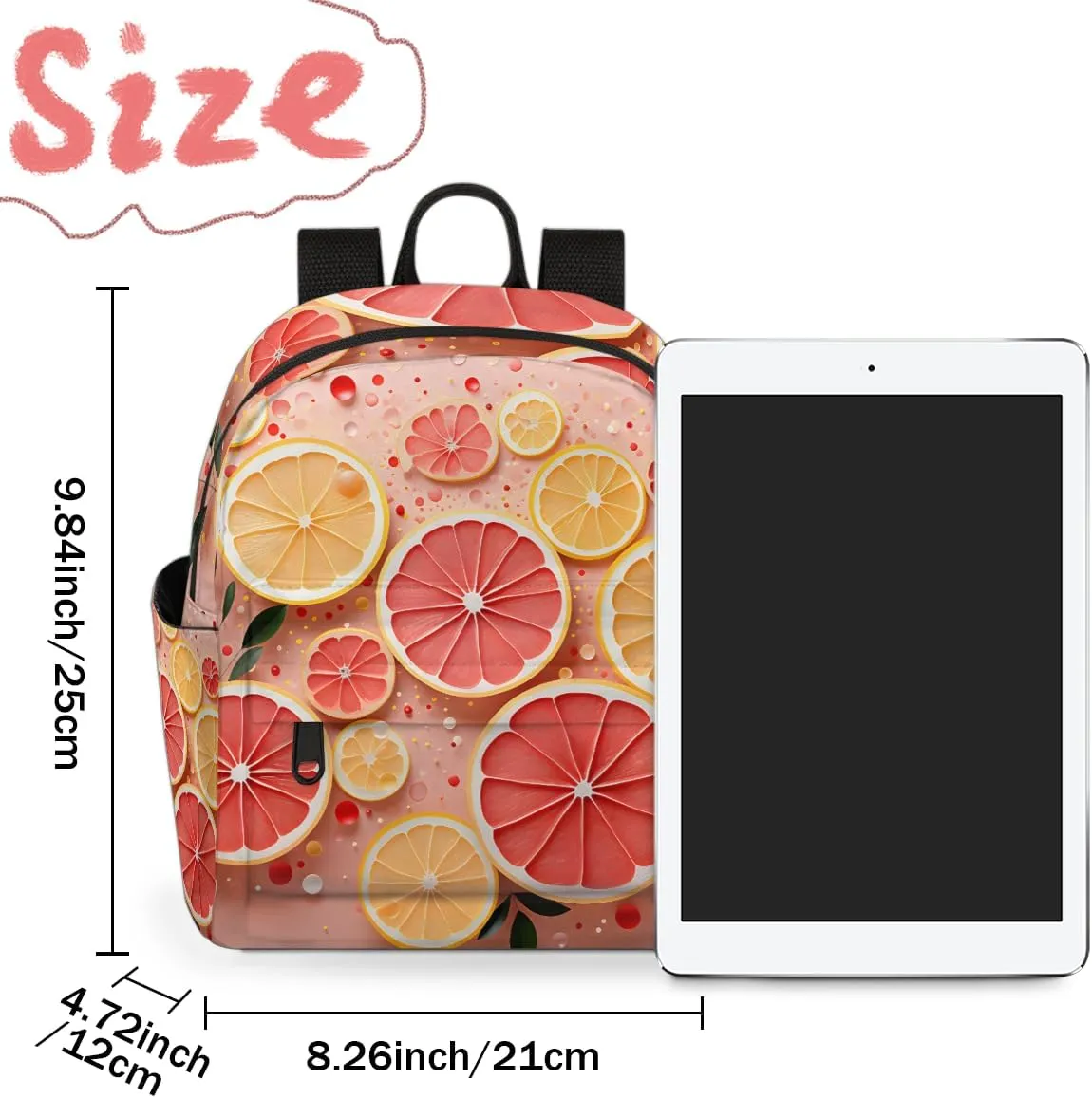 Grape fruit Slices Mini Backpack Purse for Women Fashion Lightweight Small Daypack Ladies Travel Handbags Shoulder Bag