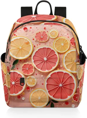 Grape fruit Slices Mini Backpack Purse for Women Fashion Lightweight Small Daypack Ladies Travel Handbags Shoulder Bag