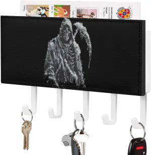 Grim Reaper Novelty Key Holder Funny Keys Hook Mail Organizer Hanging Rack Decor with 5 Hooks for Wall