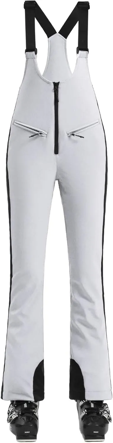 GSOU SNOW Women Ski Bib Pants Snow Overalls Snowboard Waterproof Windproof Insulated Slim Winter Warm High elasticity