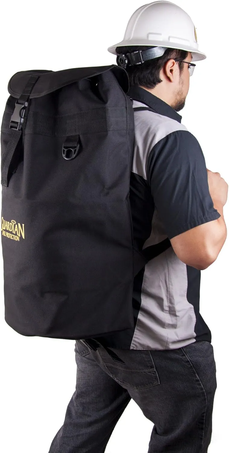 Guardian Fall Protection 00763 Ultra Sack Large Black Canvas Duffel Back Pack