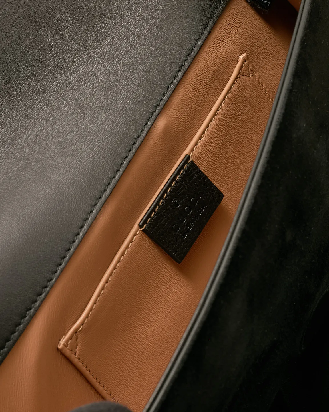 Gucci Black Suede GG Marmont Pearly GG Clutch Black