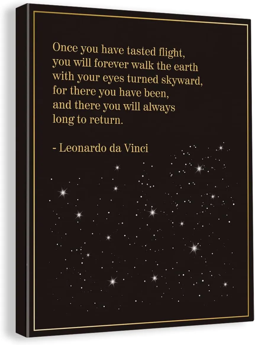 GUDIAO Inspirational Pilot Quote Wall Art Decor Canvas Painting 12"x15" Framed Canvas Artwork Print Poster for Home, Office, School & Gifting