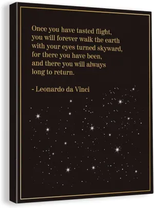 GUDIAO Inspirational Pilot Quote Wall Art Decor Canvas Painting 12"x15" Framed Canvas Artwork Print Poster for Home, Office, School & Gifting