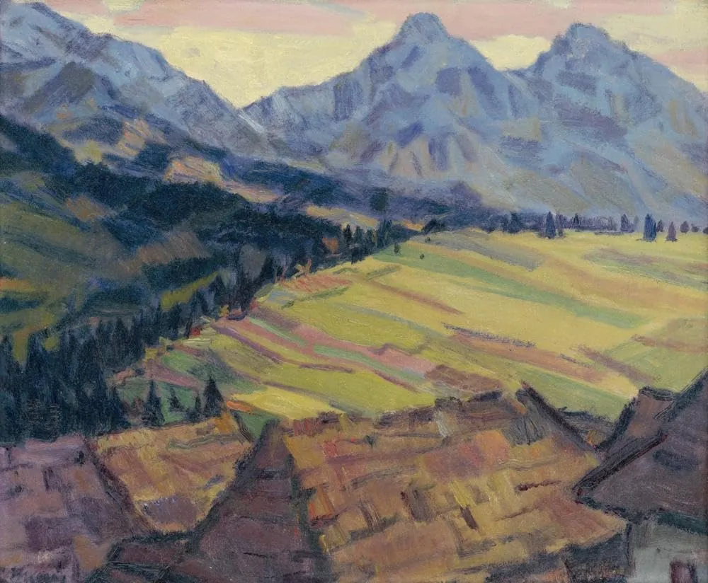 Gustáv Mallý 17x15 Gallery Wrapped Canvas Museum Art Print Titled: Ždiar Motif (1940-1945)