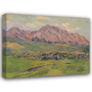 Gustáv Mallý 18x15 Gallery Wrapped Canvas Museum Art Print Titled: The Sub-Tatran Village - Mengušovce (1935)