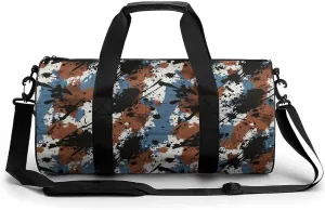 Gym Bag 17in for Men Women, Waterproof Foldable Sports Organizer, Durable Workout Travel Duffle Bag, Energetic Spray Effect-370