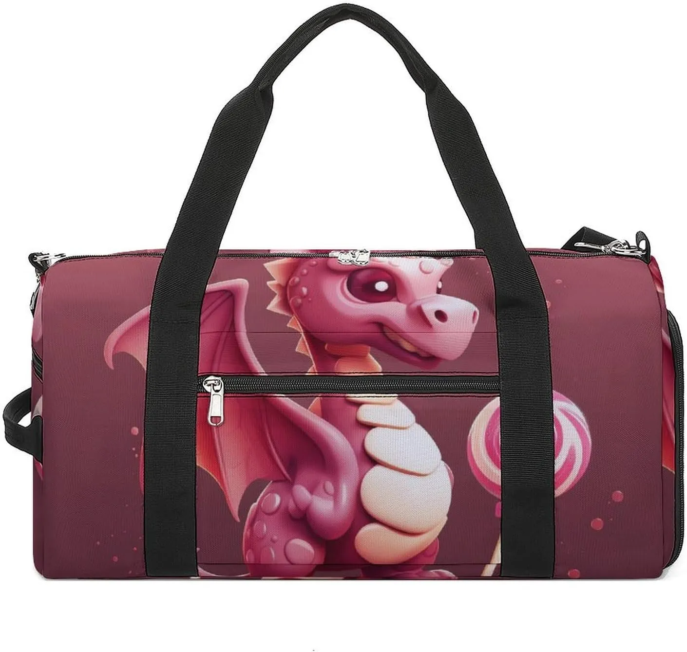 Gym Bag Cute Dragon Duffel Bag for Men Women Travel Overnight Bag with Shoe Compartment Workout Bags