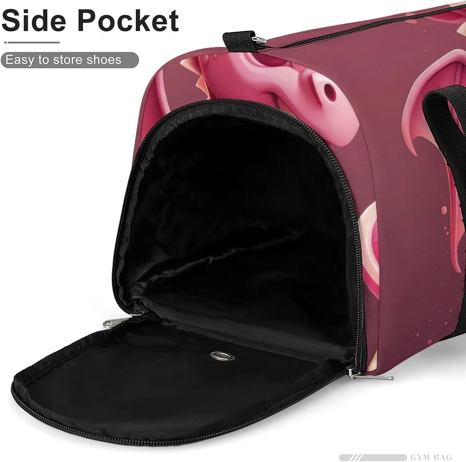 Gym Bag Cute Dragon Duffel Bag for Men Women Travel Overnight Bag with Shoe Compartment Workout Bags