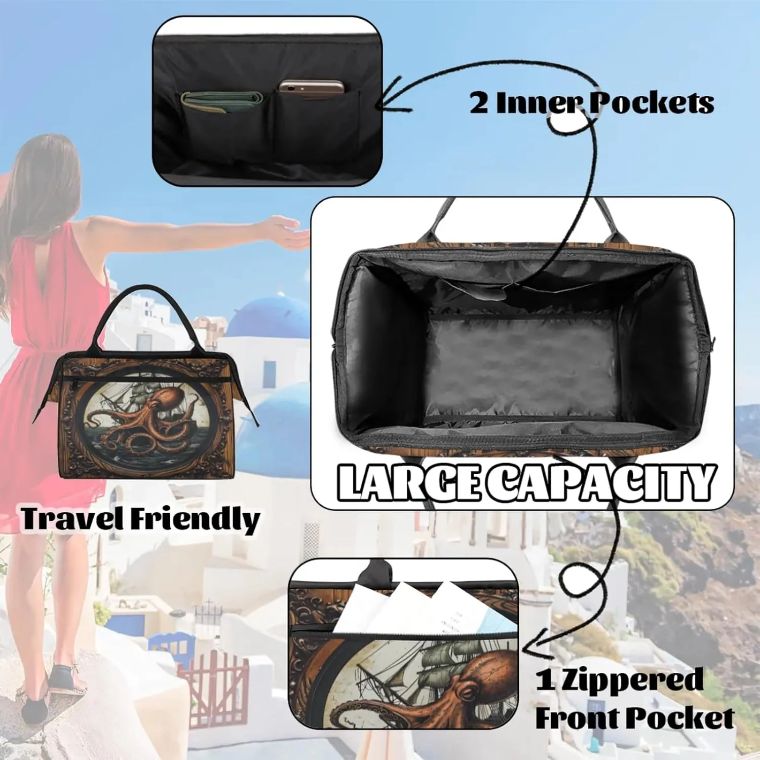 Gym Bag for Women Men, Travel Sports Duffel Bag with Trolley Sleeve, Gym Bag Weekender Overnight Bag Carry On Tote Bag