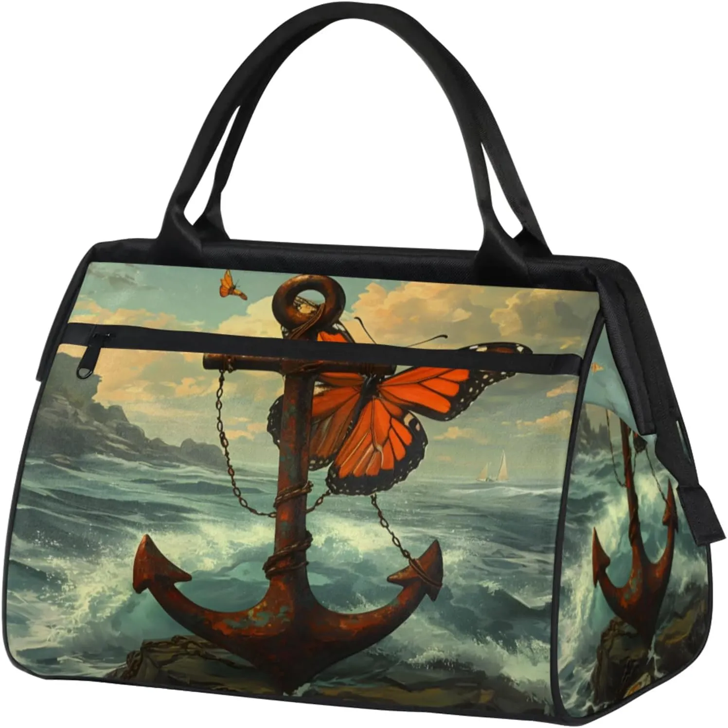 Gym Bag for Women Men, Travel Sports Duffel Bag with Trolley Sleeve, Gym Bag Weekender Overnight Bag Carry On Tote Bag