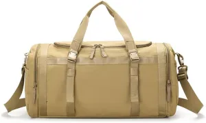 Gym Bag-Small Duffle Travel with Shoe Compartment Personal Item Weekender Sports Bag Weekend a Water-resistant Insulated Pocket & Women Wet(Earthy green)