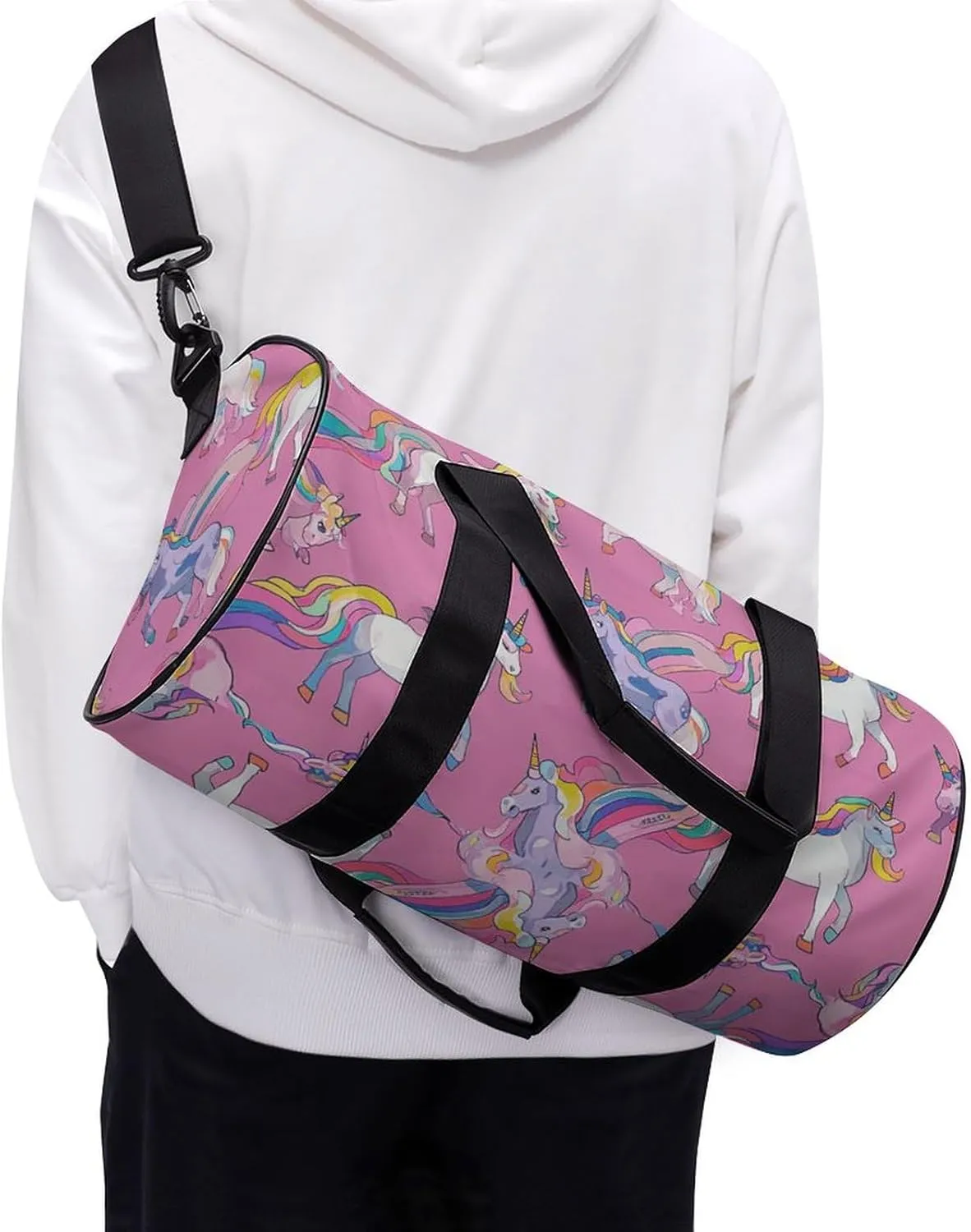 Gym Bags Small Many Horse Duffel Bag Overnight Bag with Shoe Compartment Carryon Bag for Men Women
